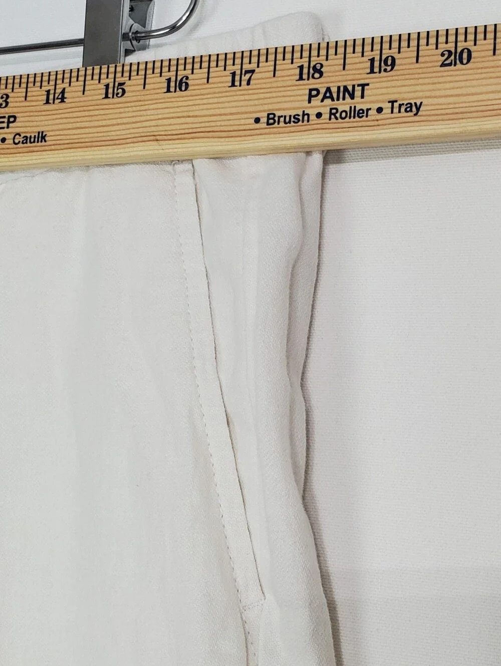 Banana Republic sz 35 athletic fit crop pants linen blend straight leg zip beach